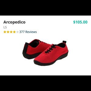 Arcopedico red knitted shoes